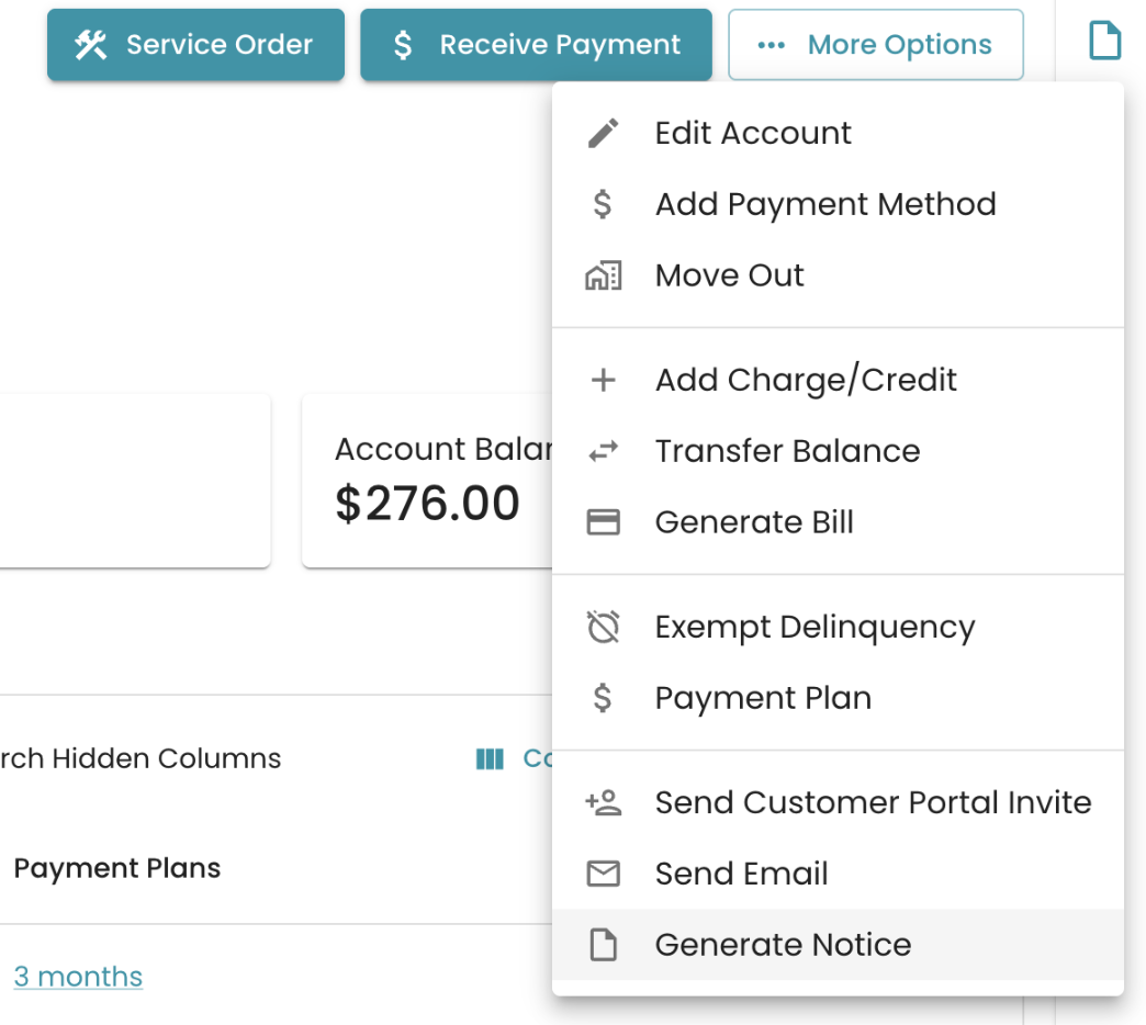 Generate a notice from any account